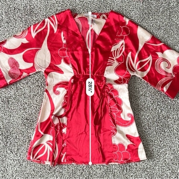 Vintage Y2K Charlotte Russe Silk Babydoll Top – 90s, 2000s, Kimono, Japanese - Picture 12 of 12